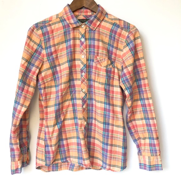 Eddie Bauer Tops - Eddie Bauer Multicolored Plaid Flannel Shirt